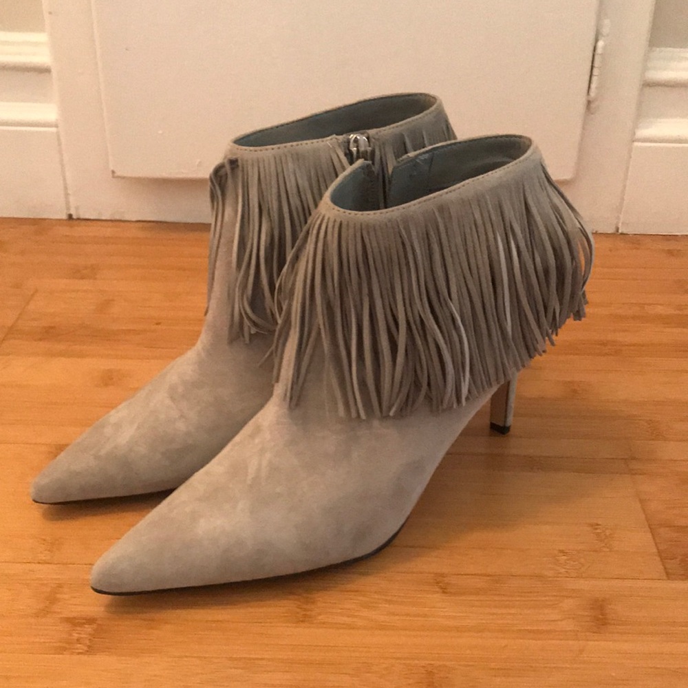 Sam Edelman Pointy Toe Suede Fringe Booties